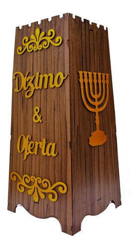 Gazofilácio Dízimos E Ofertas Igreja (grande) Pintado Em Mdf