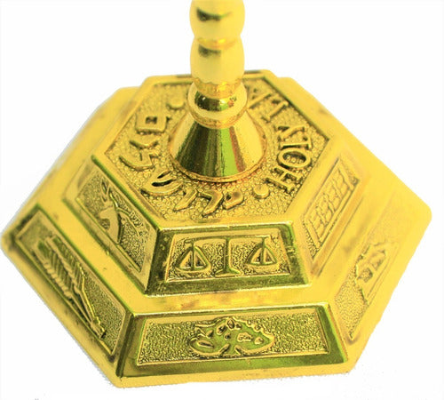 Candelabro Sete Pontas - Menorá 12 Tribos -16 Cm - De Israel