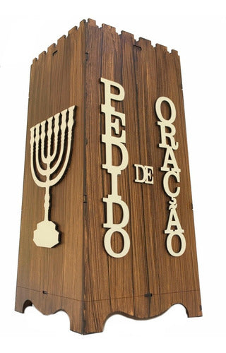 Gazofilácio Pedidos De Oração Igreja Em Mdf Pintado Menora