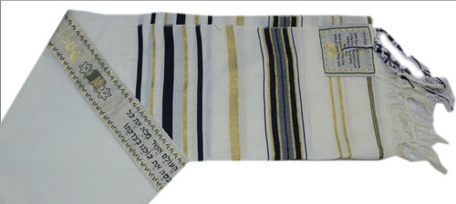 Talit Messiânico Azul Escuro /original 55 X 180 Cm De Israel