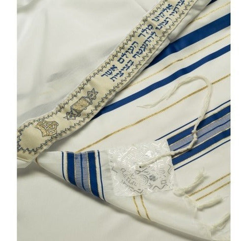 Talit Branco Com Dourado - Original De Israel - Talitania