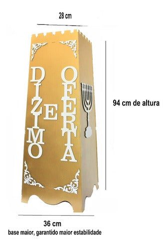 Gazofilácio Dízimos E Ofertas Igreja (grande) Pintado Em Mdf
