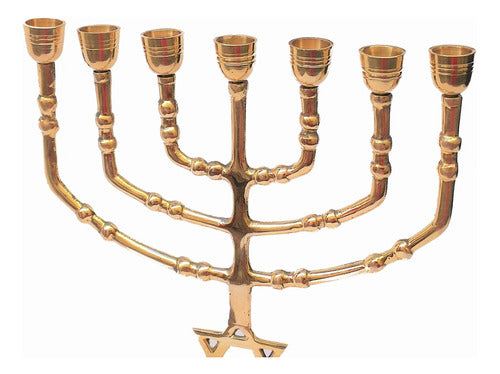 Candelabro Sete Pontas - Menora 34 Cm - Original De Israel
