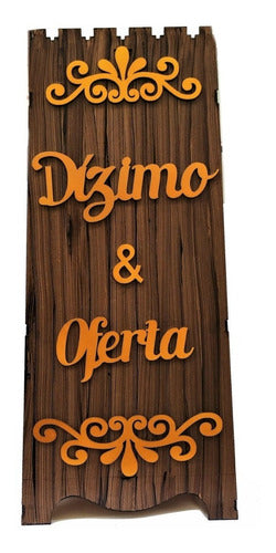 Gazofilácio Dízimos E Ofertas Igreja (grande) Pintado Em Mdf