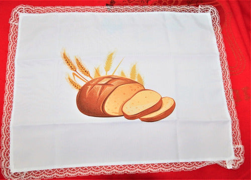 Kit 3 Peças De Toalhas De Decoração Para Santa Ceia Branca