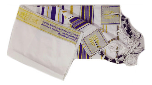 Talit Roxo Messiânico - 55x180 Cm - Original De Israel
