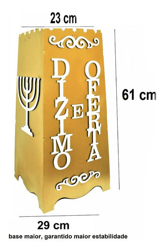 Gazofilácio Dízimos E Ofertas Igreja (grande) Pintado Em Mdf