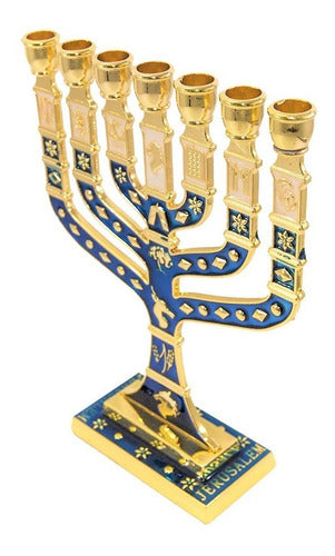 Candelabro Sete Pontas - Menora 18cm - 12 Tribos - De Israel