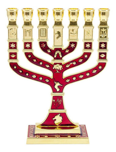 Candelabro Sete Pontas - Menora 18cm - 12 Tribos - Israel 2