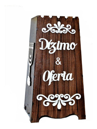 Gazofilácio Dízimos E Ofertas Igreja Em Mdf Pintado Menorá
