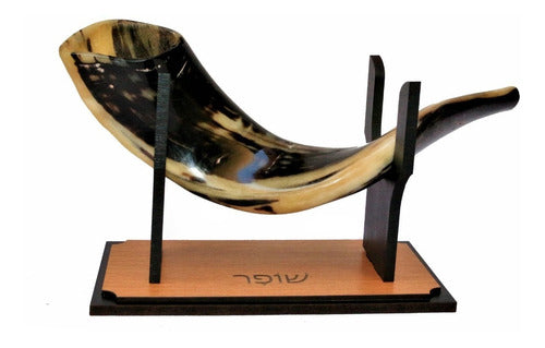 Suporte Artesanal Para Shofar De Chifre De Carneiro