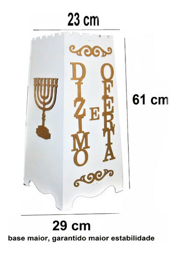 Gazofilácio Dízimos E Ofertas Igreja (grande) Pintado Em Mdf