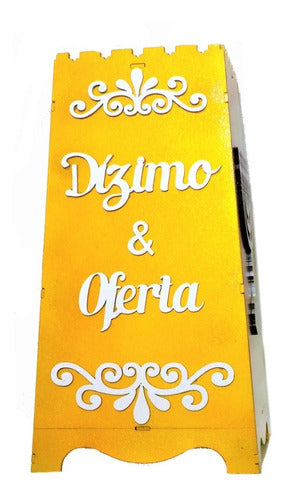 Gazofilácio Dízimos E Ofertas Igreja Em Mdf Dourado E Prata