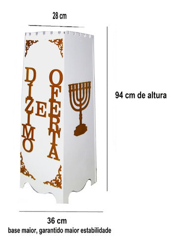 Gazofilácio Dízimos E Ofertas Igreja (grande) Pintado Em Mdf