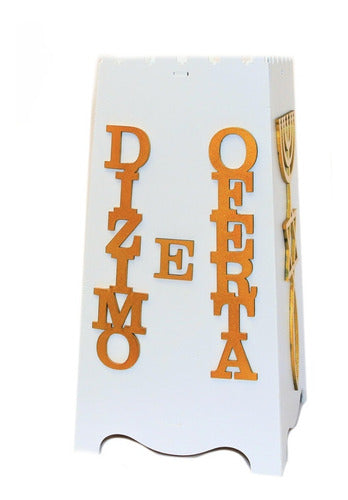 Gazofilácio Dízimo E Oferta Simb. Messiânico Igreja Em Mdf