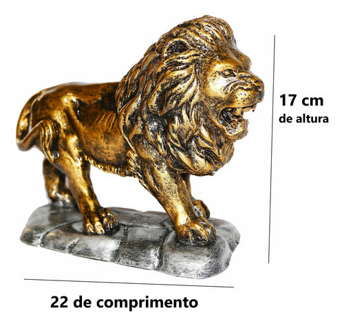 Decoração Leão Em Base De Madeira Estatua - De Israel