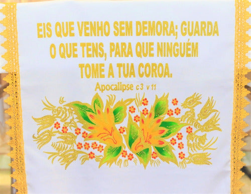 Toalha Caminho De Púlpito Decoração Para Santa Ceia Branca 4