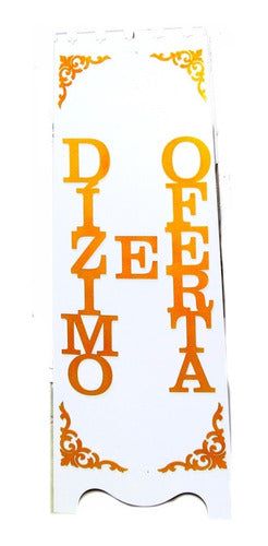 Gazofilácio Dízimos E Ofertas Igreja (grande) Pintado Em Mdf