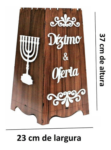Gazofilácio Dízimos E Ofertas Igreja Em Mdf Pintado Menorá