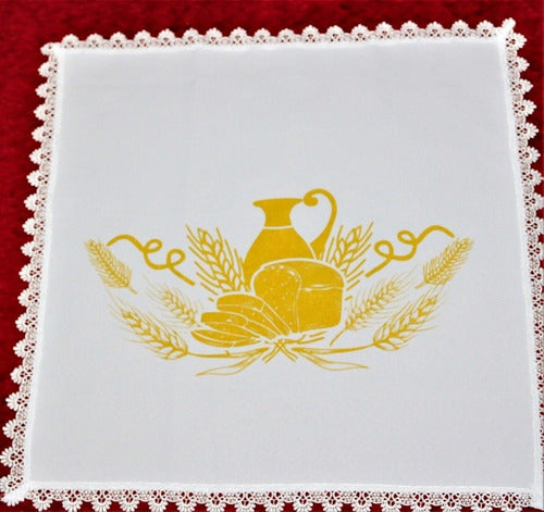 Kit 4 Peças De Toalhas De Decoração Para Santa Ceia Branca