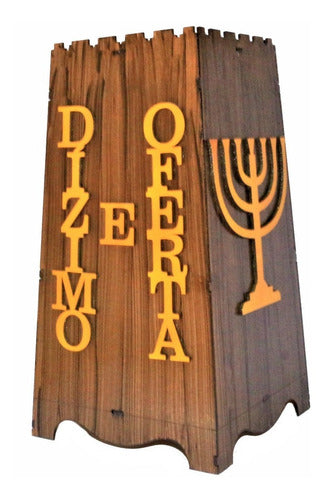 Gazofilácio Dízimos E Ofertas Igreja Em Mdf Pintado Menorá