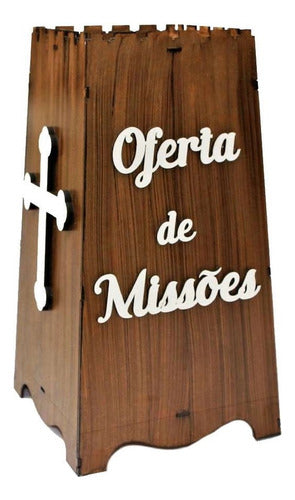 Gazofilácio Oferta De Missões Igreja Em Mdf 3mm Pintado