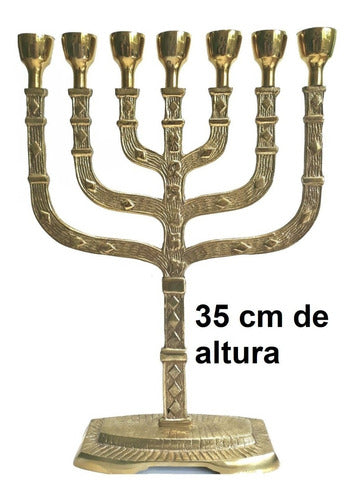 Candelabro Sete Pontas - Menora 35cm - Original De Israel