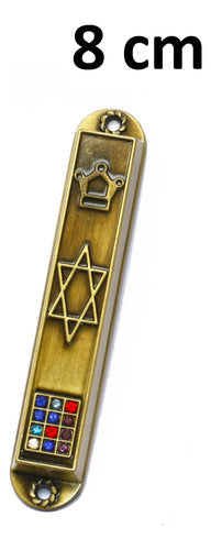 Mezuzá Judaico Luxo 8 Cm + Pergaminho 12 Tribos De Israel