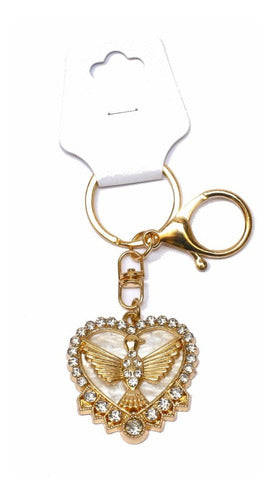 Chaveiro Pomba Espirito Santo Com Strass