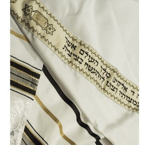 Talit Preto E Dourado 55x180 Cm - De Israel