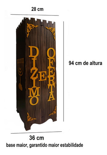 Gazofilácio Dízimos E Ofertas Igreja (grande) Pintado Em Mdf