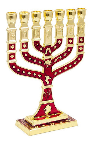 Candelabro Sete Pontas - Menora 18cm - 12 Tribos - Israel 2