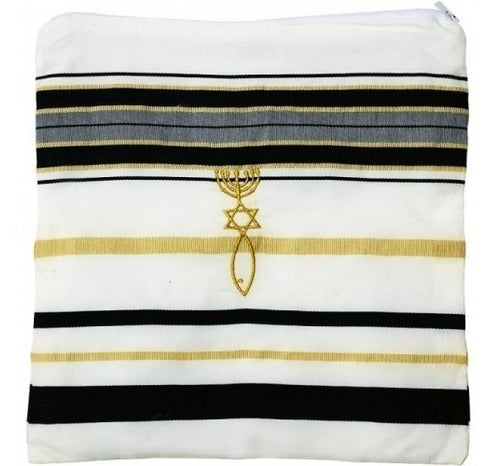 Talit Messiânico Azul Escuro /original 55 X 180 Cm De Israel