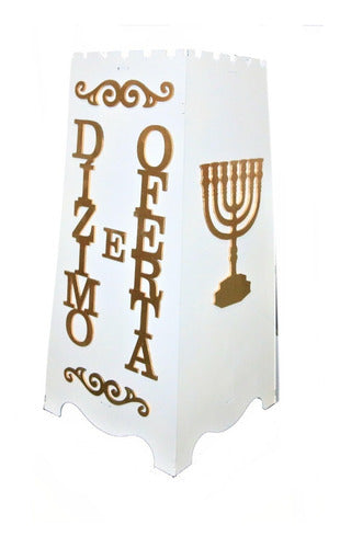Gazofilácio Dízimos E Ofertas Igreja (grande) Pintado Em Mdf