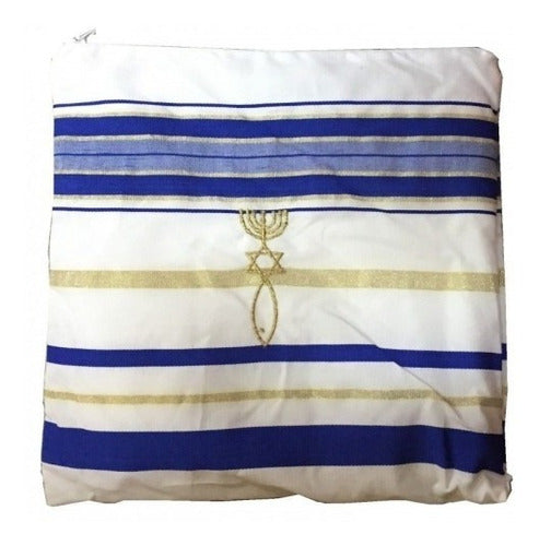 Talit Messiânico Gadol Jumbo Azul 135x180cm - De Israel - azul