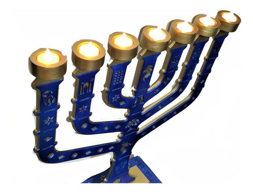 Candelabro Sete Pontas - Menora 12 Tribos - Em Mdf Grande #