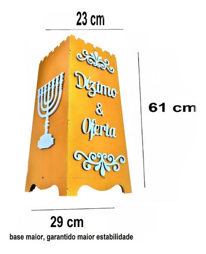 Gazofilácio Dízimos E Ofertas Igreja Em Mdf Dourado Grande