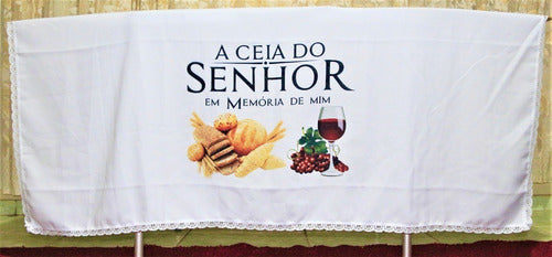 Kit 4 Peças De Toalhas De Decoração Para Santa Ceia Branca
