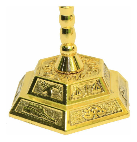 Candelabro Sete Pontas - Menorá 12 Tribos -16 Cm - De Israel