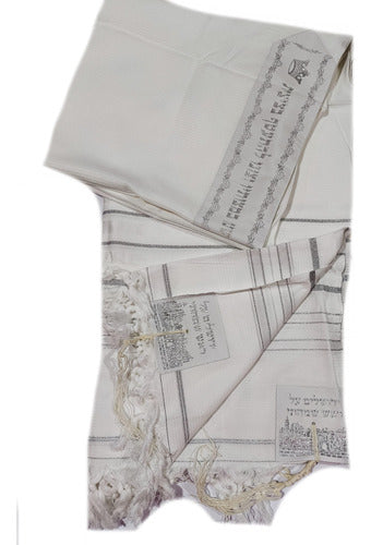 Talit ortodoxo branco grande gadol - Importado De Israel