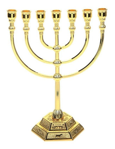Candelabro Sete Pontas - Menorá - Importada De Israel