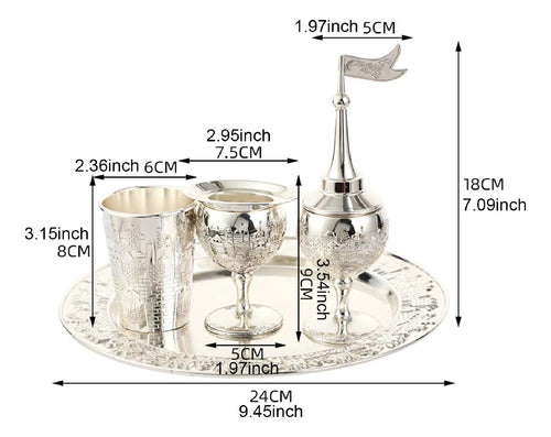 Conjunto De Havdalah De Jerusalém - 4 Peças