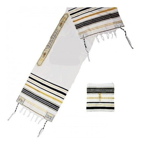 Talit Messiânico Azul Escuro /original 55 X 180 Cm De Israel