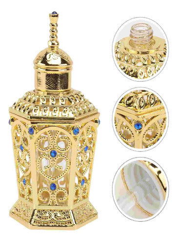 Consagrador Porta Óleo Unção 10ml Arabesco Em Metal Dourado