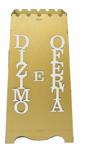 Gazofilácio Dízimos E Ofertas Igreja Em Mdf Pintado Menorá