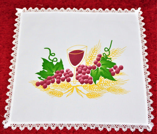 Kit 4 Peças De Toalhas De Decoração Para Santa Ceia Branca