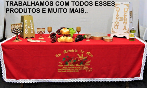 Toalha De Púlpito Decoração Para Santa Ceia Branca 2