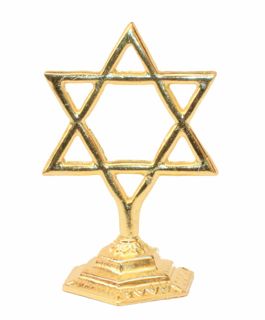 Menora Estrela De Davi De Mesa Folheada Pequena