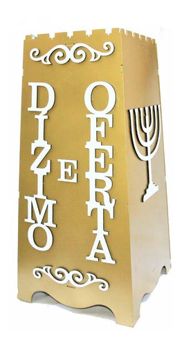 Gazofilácio Dízimos E Ofertas Igreja (grande) Pintado Em Mdf