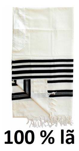 Talit Ortodoxo Gadol Jumbo Preto Com Prata 140x 180cm - De Israel - Talitnia